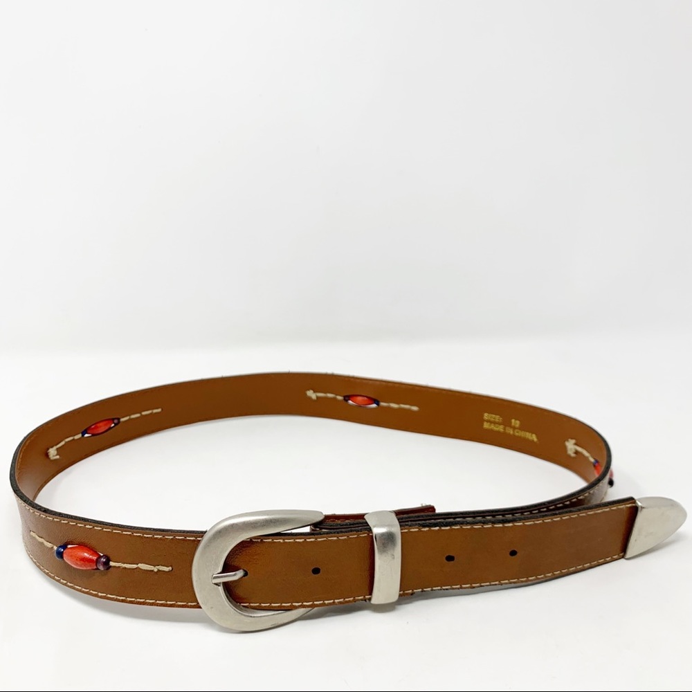 Girls Brown Beaded Belt Size 10